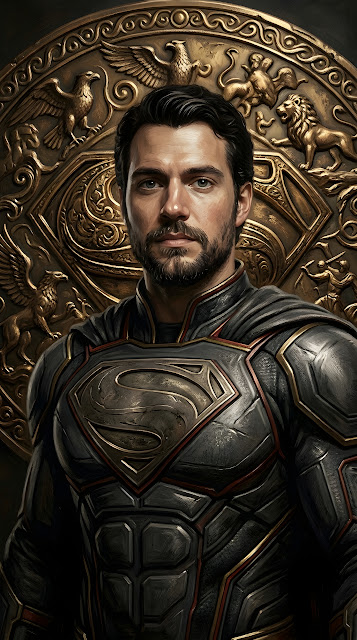 Regal Superman with Golden Relief - Free mobile Wallpaper
