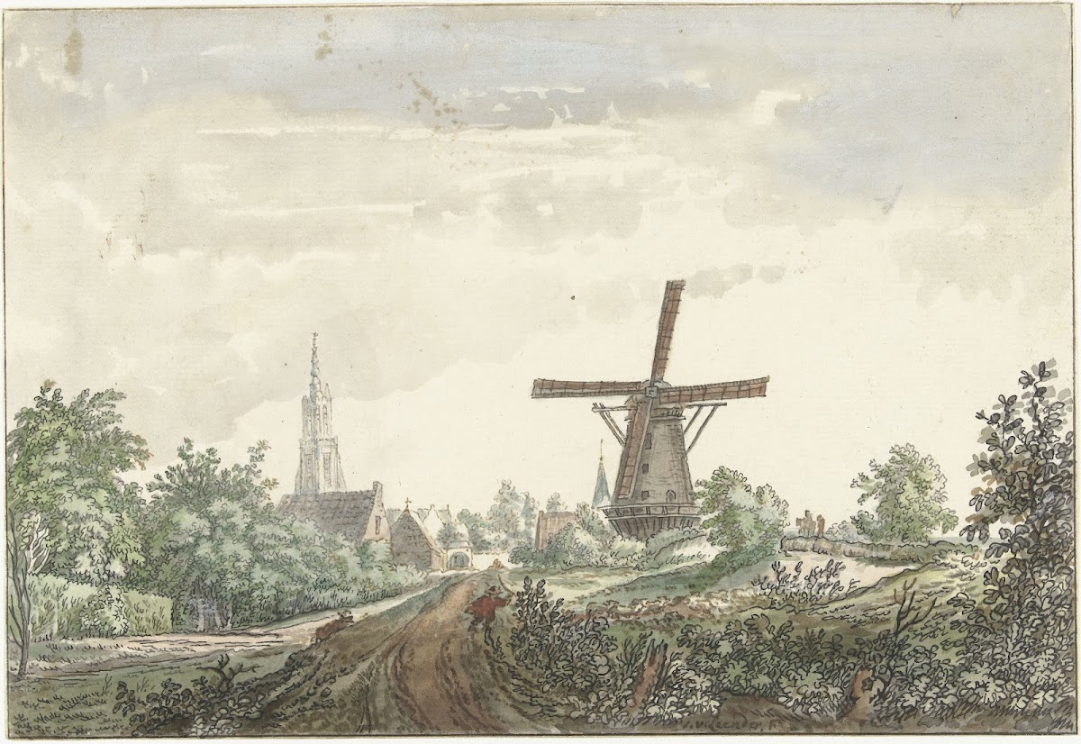 Gezicht op de Leusdense weg naar Amersfoort 1706   1759