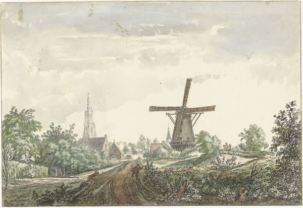 Gezicht op de Leusdense weg naar Amersfoort 1706   1759