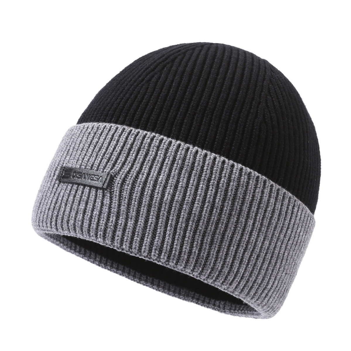 Warming set of knitted hat and neck warmer