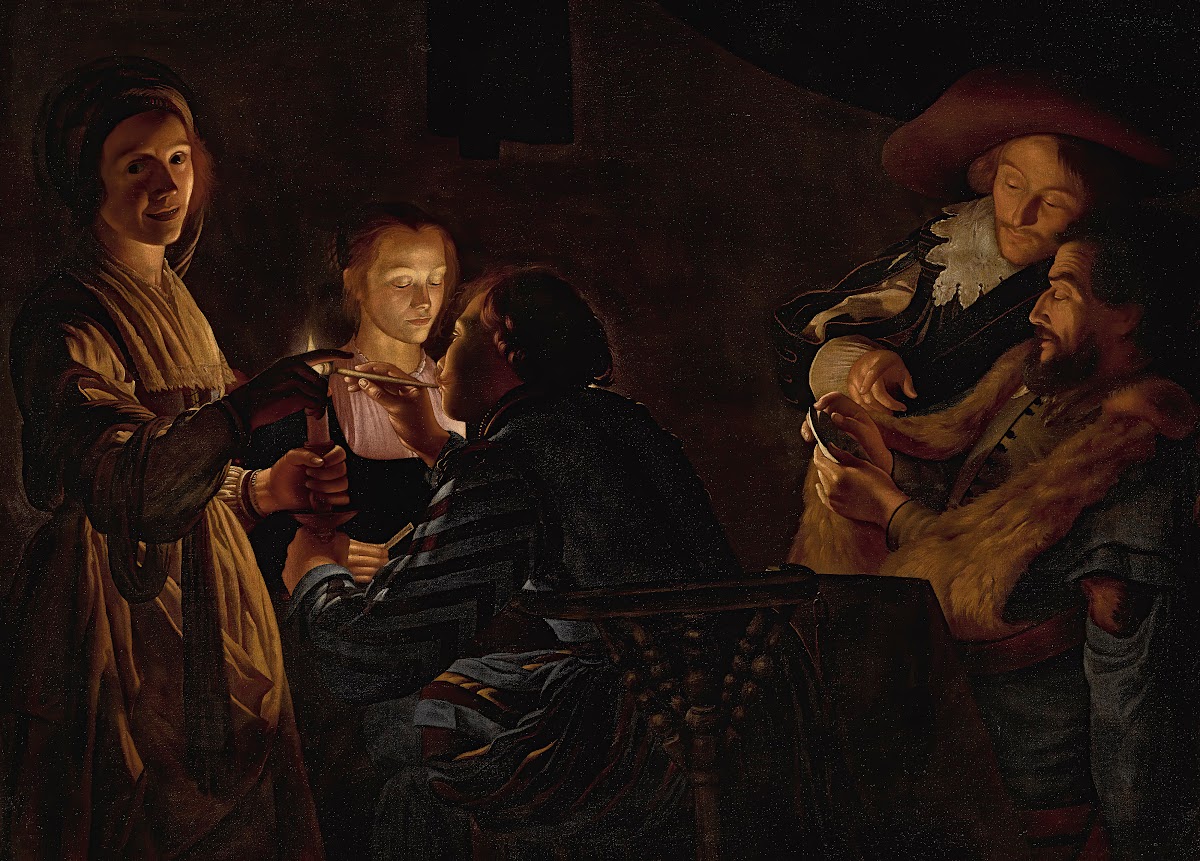 Card Players By Candlelight