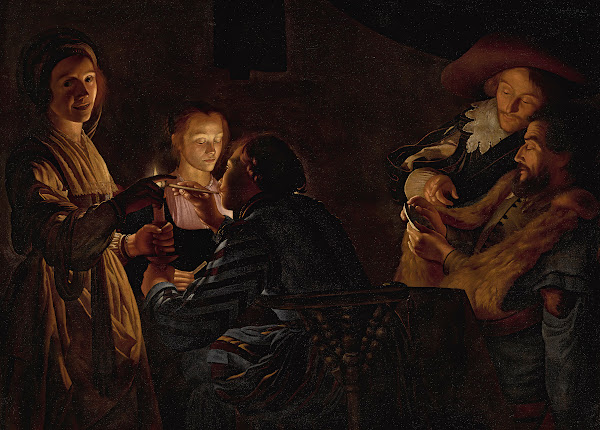 Card Players By Candlelight