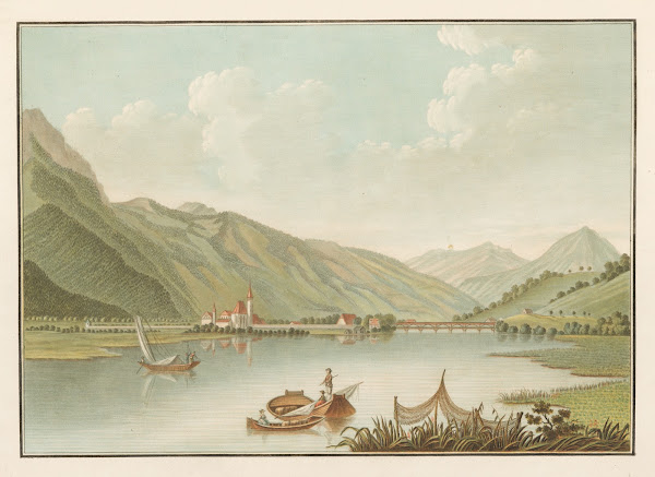 Vue de Interlaken sur le Lac de Brienz 1915 1945
