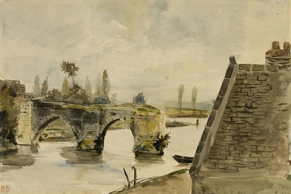 The Old Bridge at Nantes c 1827