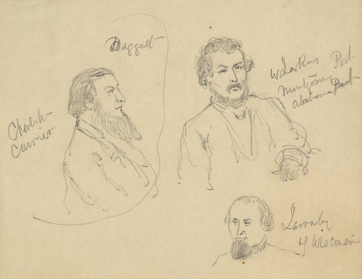 Three bust portraits including news papermen 1860 1865