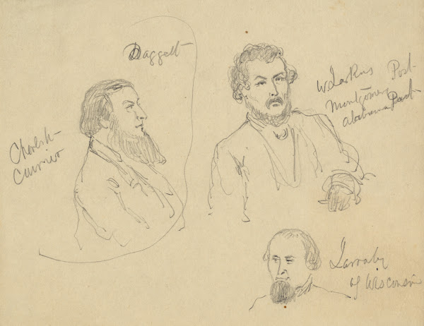 Three bust portraits including news papermen 1860 1865
