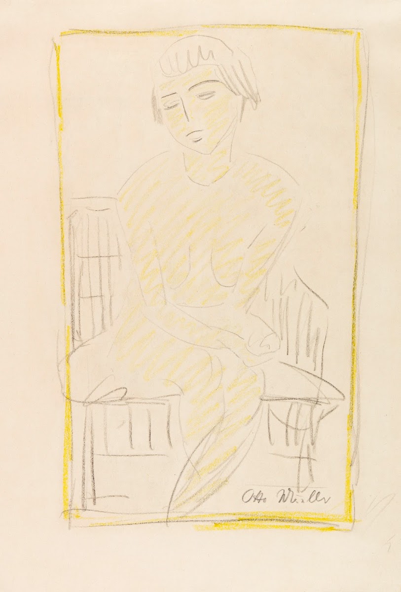 Auf dem Stuhl sitzender Mädchenakt 1929