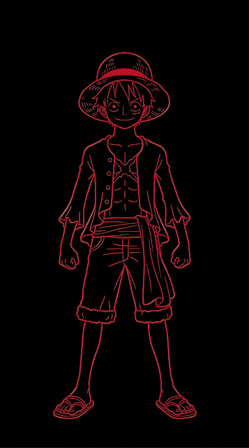 Minimalist Anime Character Silhouette in Crimson and Black - Free mobile Wallpaper