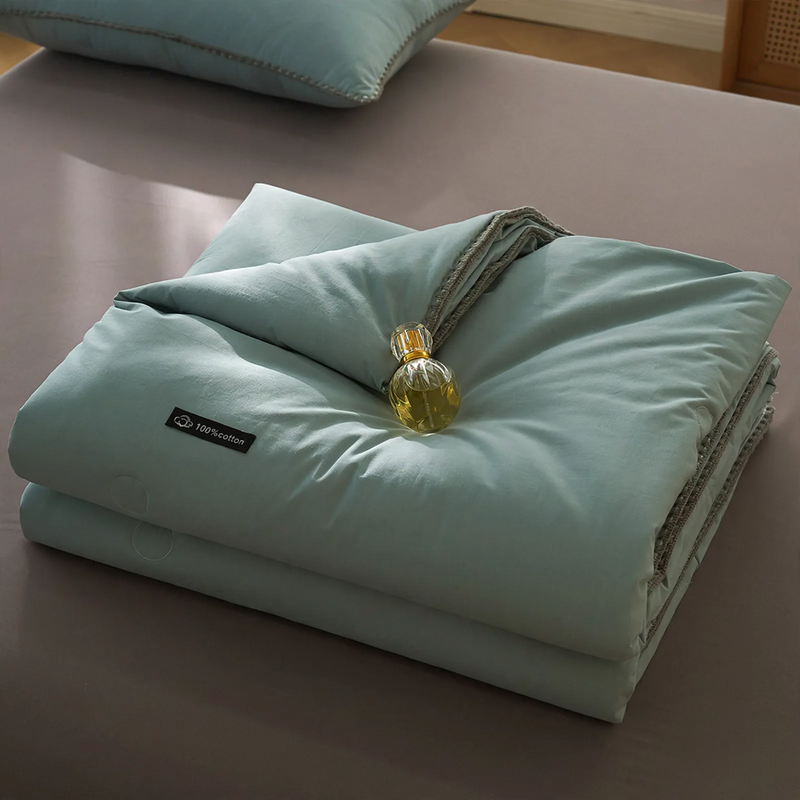 Cotton summer blanket, treated with detergent
