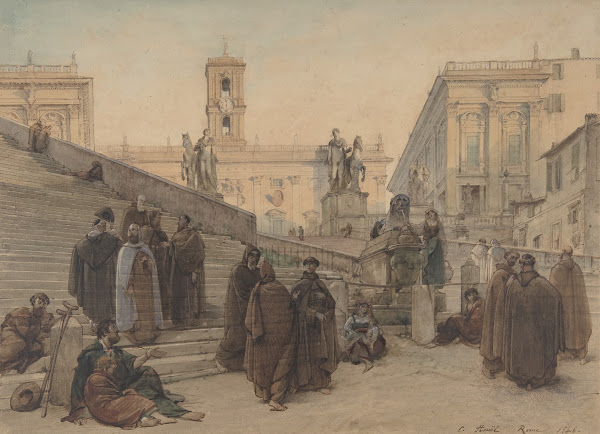 The Campidoglio Seen From The Staircase Of The Church Of The Aracoeli Rome At Su