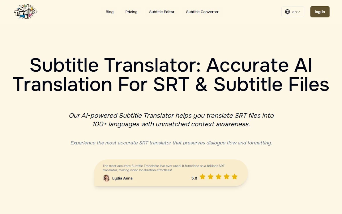 Captura de Sub Translate Ai