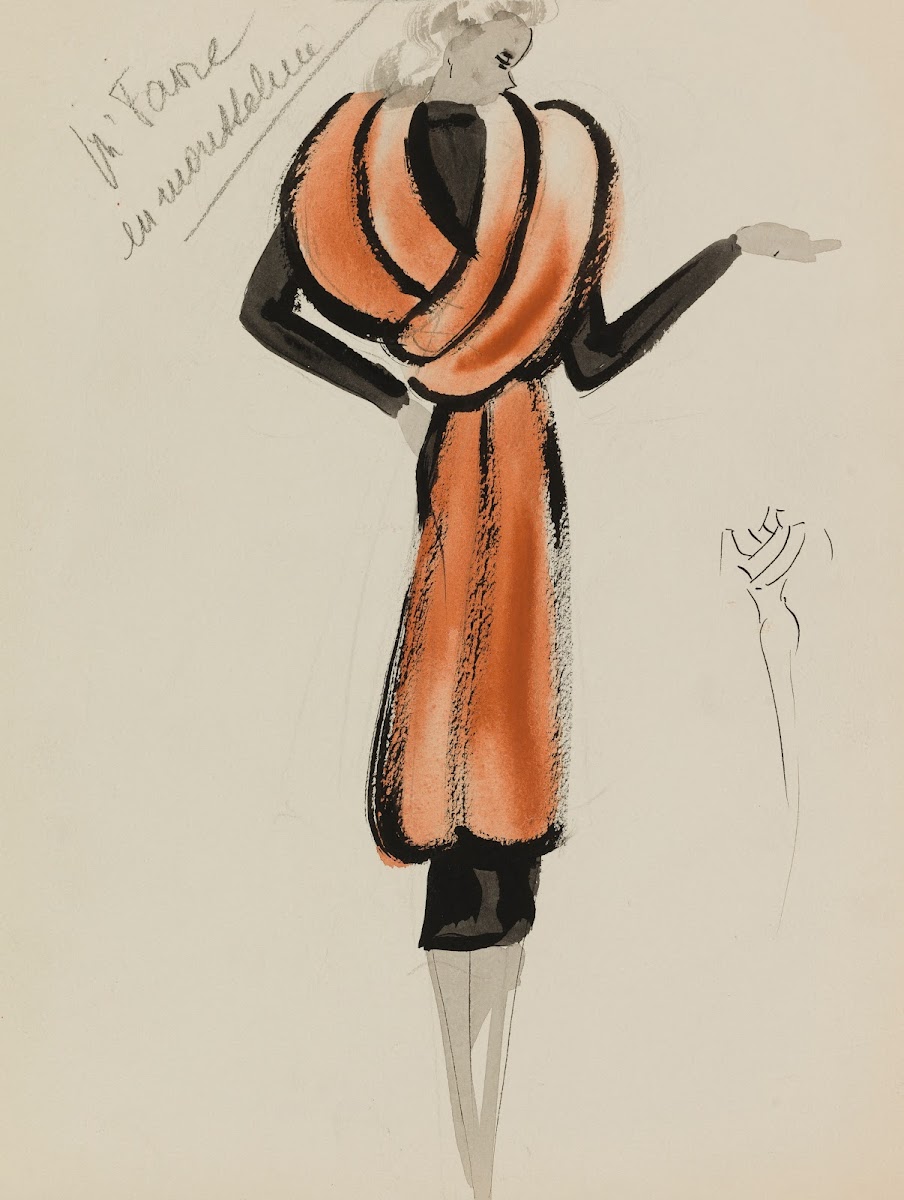Tunique brune sur robe noire 1938