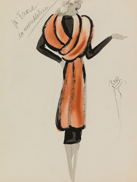 Tunique brune sur robe noire 1938
