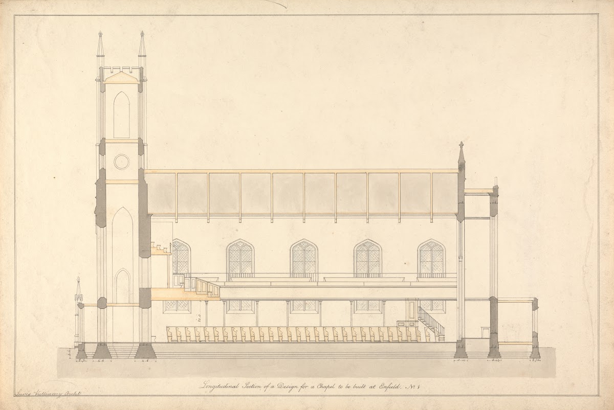 Design for a Chapel at Enfield Longitudinal Section