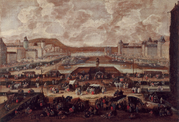 Le Pont Neuf la Seine et le Louvre 1670