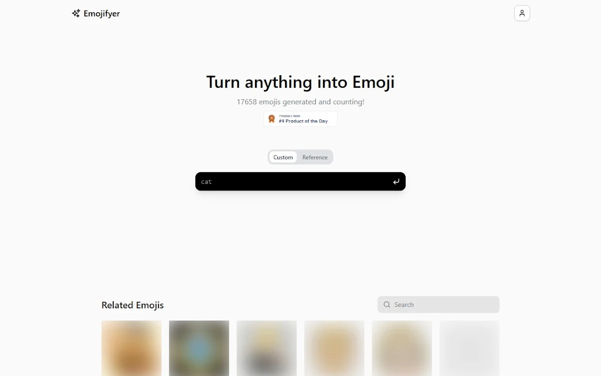 Captura de Emojifyer | AI Emoji Generator