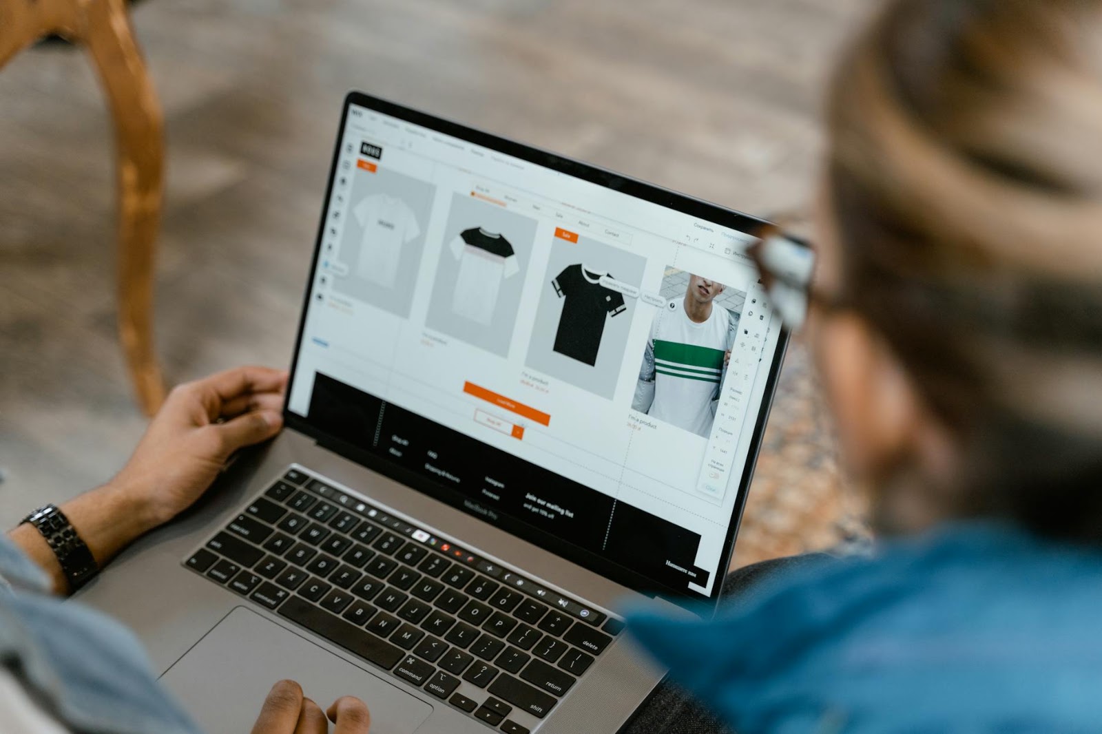 An illustration of a person seamlessly using various Generative AI Market tools for creative design, online shopping, and interactive learning.