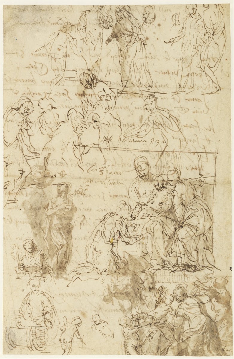 The Mystic Marriage of Saint Catherine and other studies circa 1568   1569
