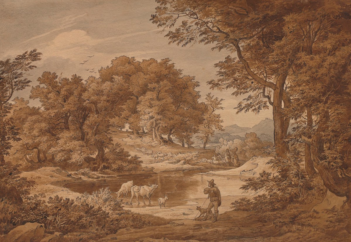 Italienische Landschaft mit Hirten ca1831