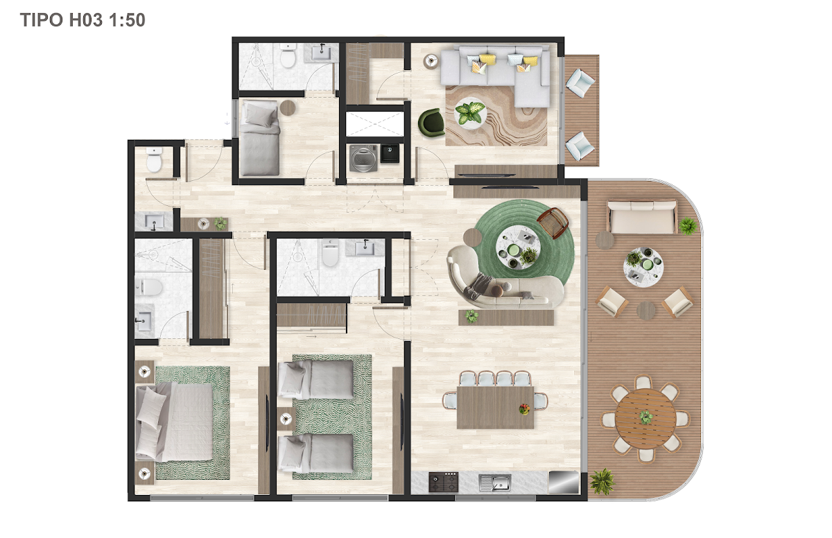 Bonita Beach two bedroom family room plan