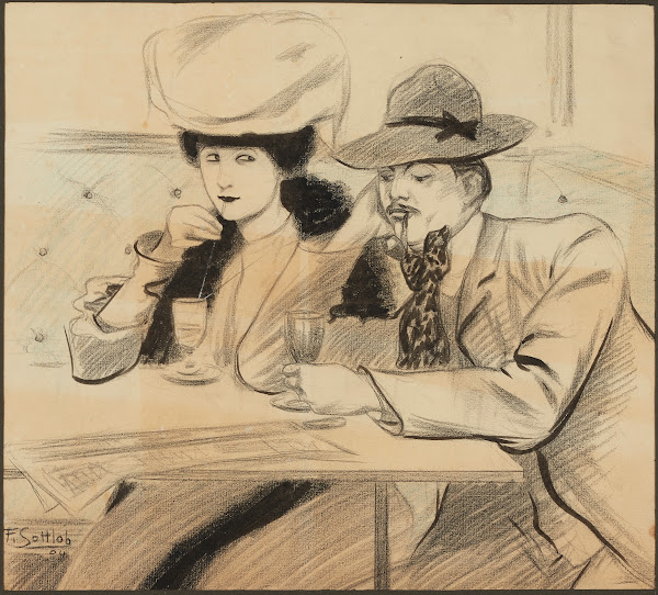 Couple au restaurant 1904