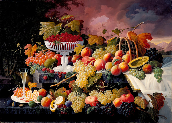 Fruit Still Life in a Landscape circa 1862 1872