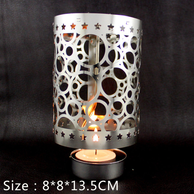 Rotierender Metall-Kerzenhalter, rund