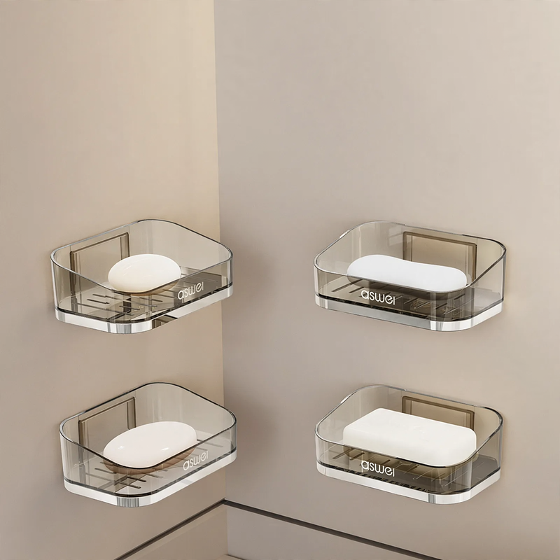 Wall-mounted soap dish with suction cup, removable