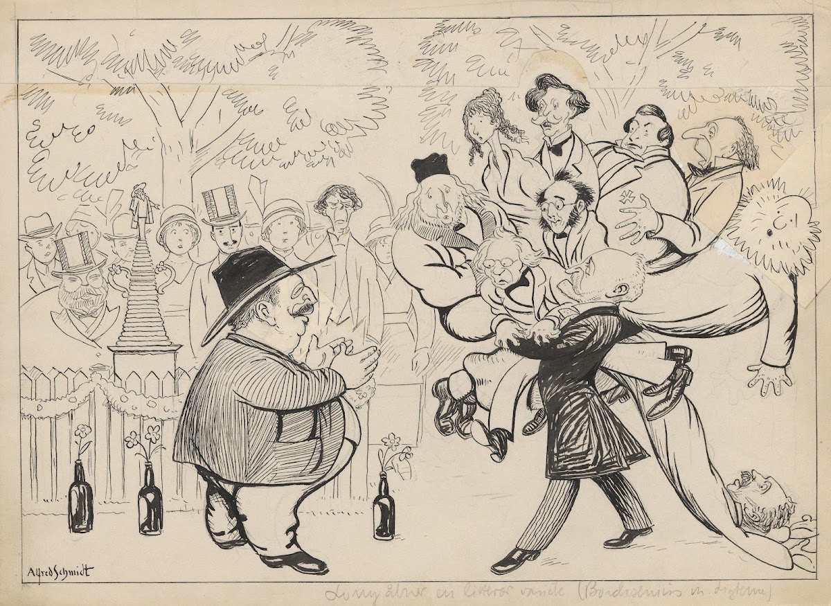 Professor Borchsenius hands over the Golden Age poets to Director Feilberg 1915