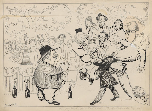 Professor Borchsenius hands over the Golden Age poets to Director Feilberg 1915