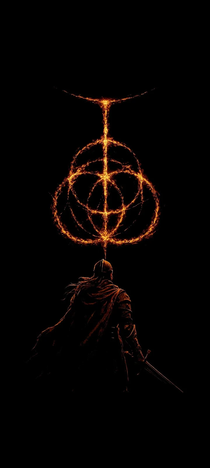 Elden Ring Knight And Sigil - Minimalist Digital Art iPhone Wallpaper (1024x2275)
