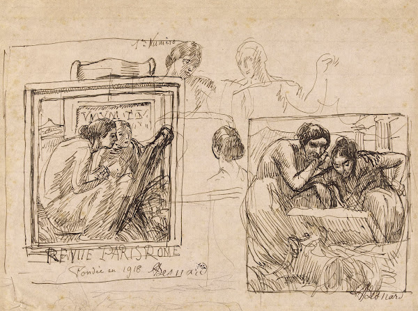 Double croquis pour la revue Paris Rome 1918