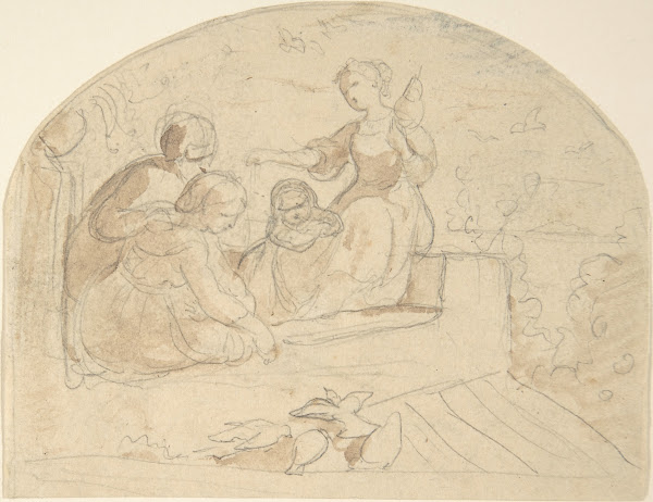 Three Women and a Child on a Roof 182084