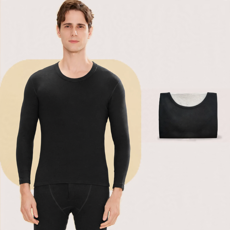 Men's Thermal Top, Cashmere-Silk Blend, Lined
