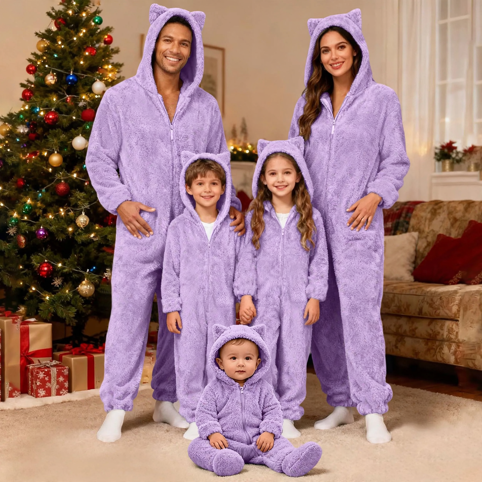 Christmas Pajama Set Made of Cotton for Families