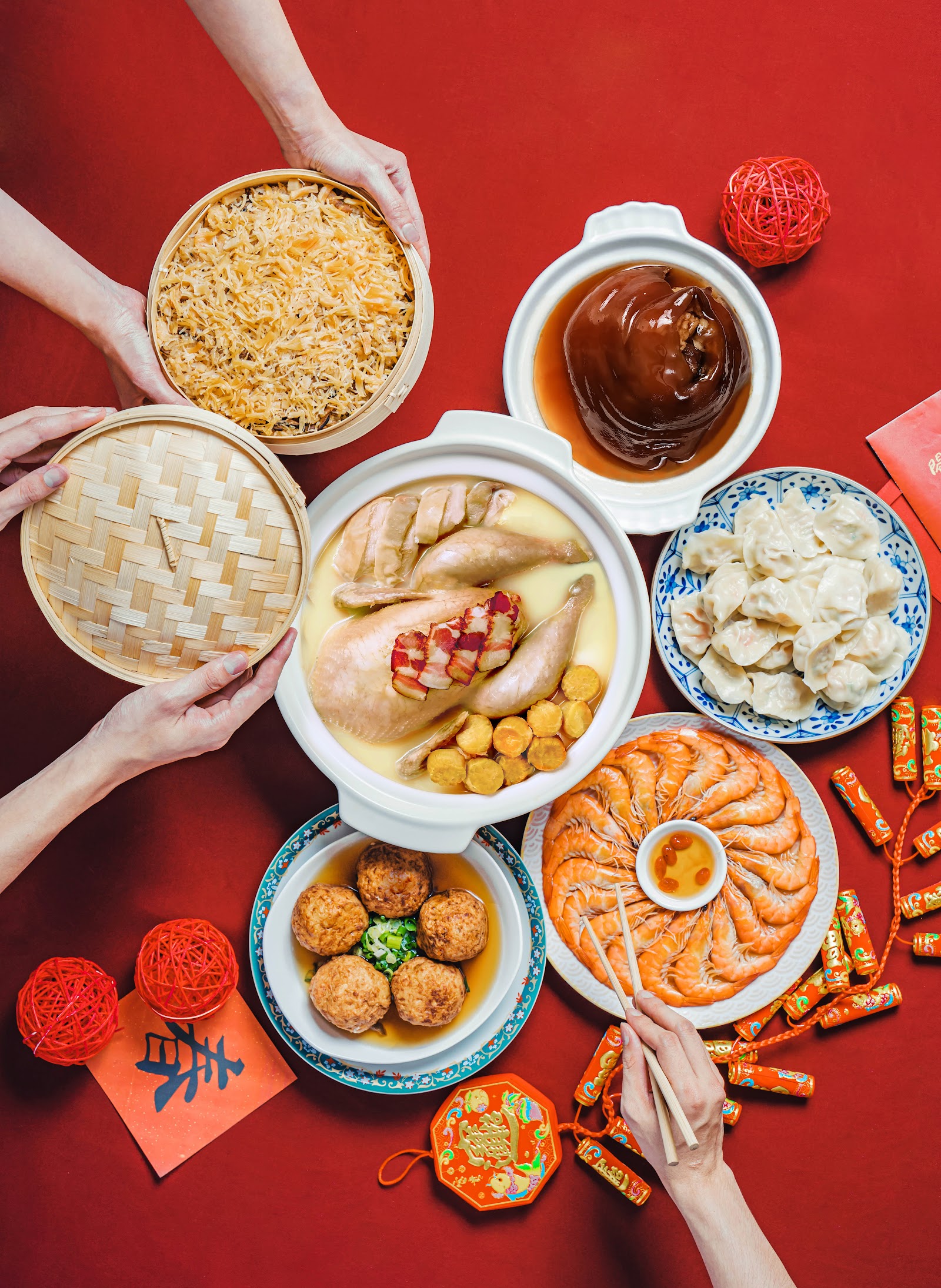 年菜食品情境實拍照片。
