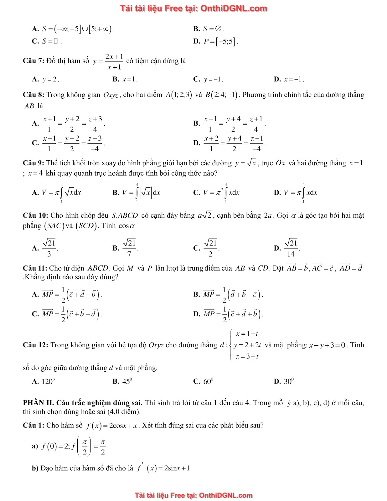 32 đề phát triển minh họa môn toán - có đáp án