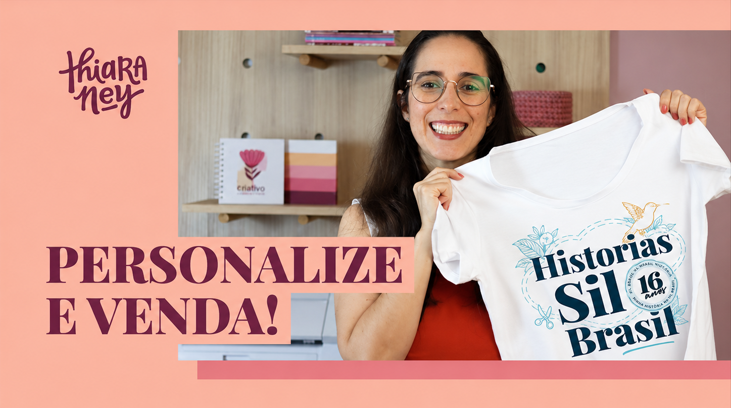 Thiara Ney trabalhando com estamparia personalizada