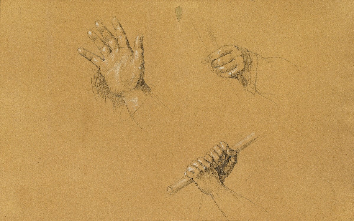 Handstudien zur Szene aus dem Tiroler Freiheitskampf 1840