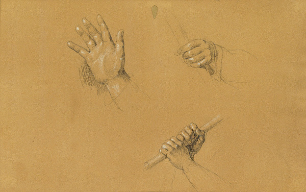 Handstudien zur Szene aus dem Tiroler Freiheitskampf 1840