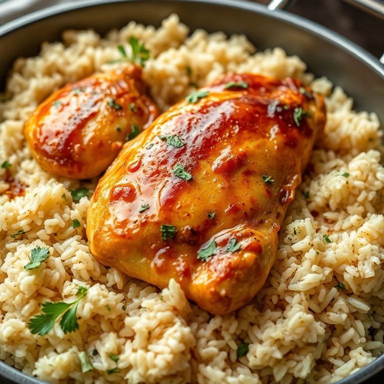 Oven-Baked Chicken & Rice Healthy One-Pan Meal – Easy, Quick & Homemade Dinner finished