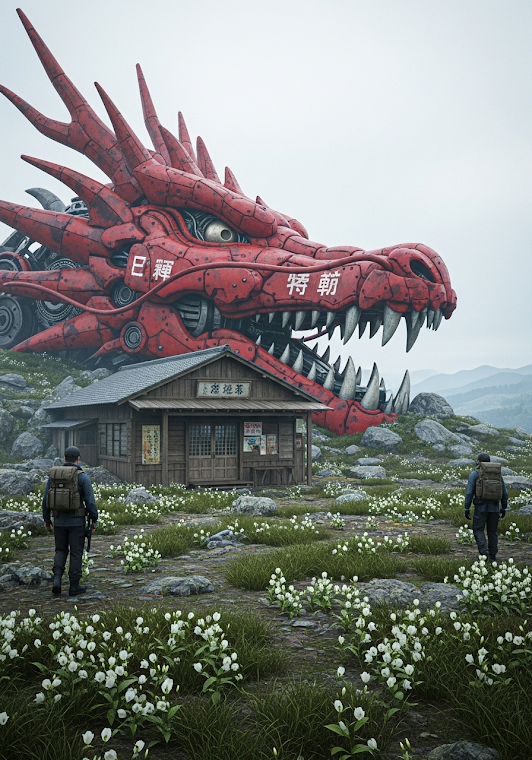 Abandoned Mech Dragon Landscape
