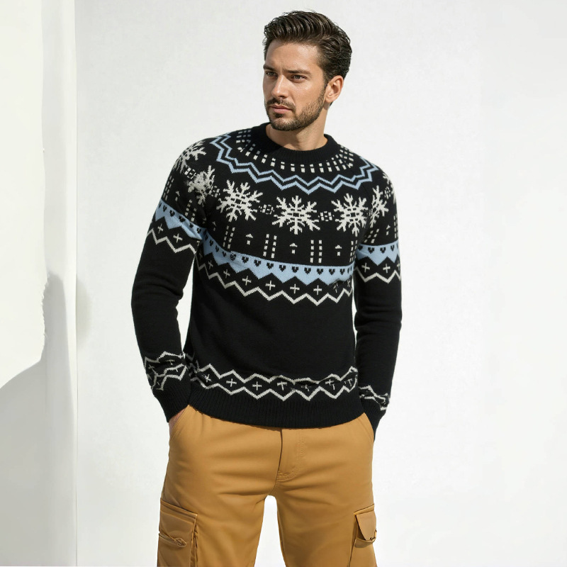 Men’s knitted sweater with Fair Isle pattern