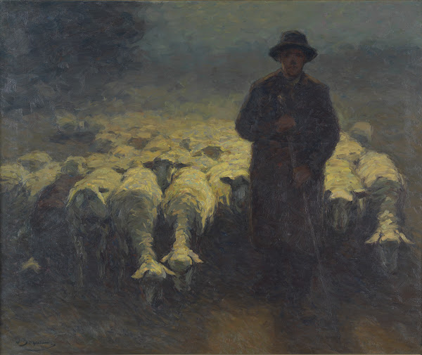 Schafherde im Frühmond