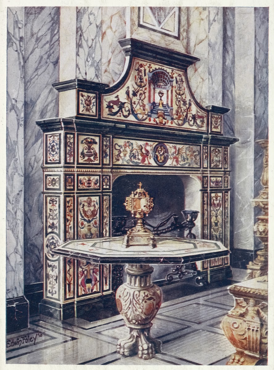 Chimneypiece in coloured mosaic Florentine Victoria and Albert Museum South Kens