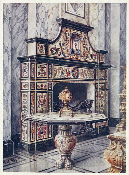 Chimneypiece in coloured mosaic Florentine Victoria and Albert Museum South Kens