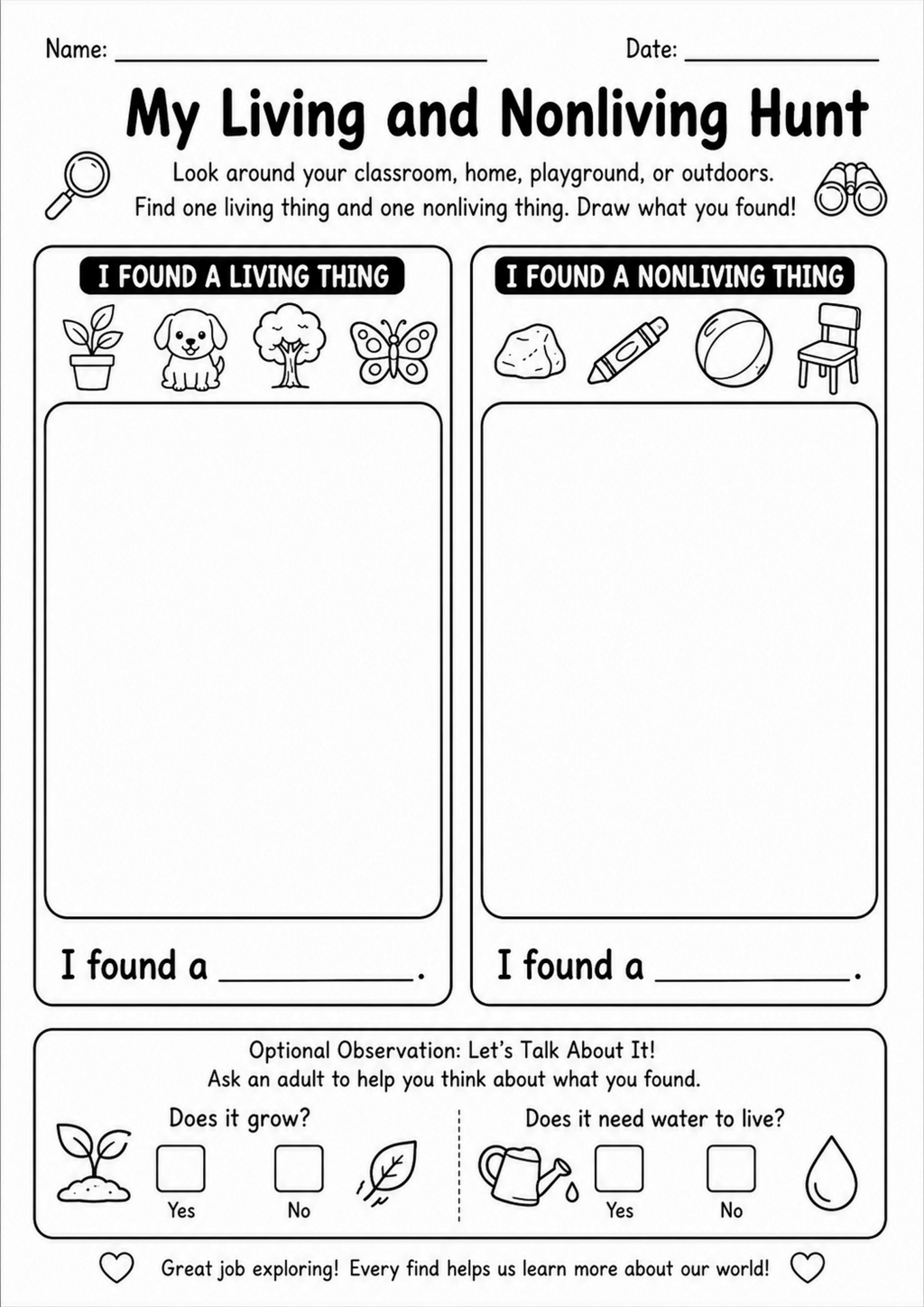 My Living and Nonliving Hunt