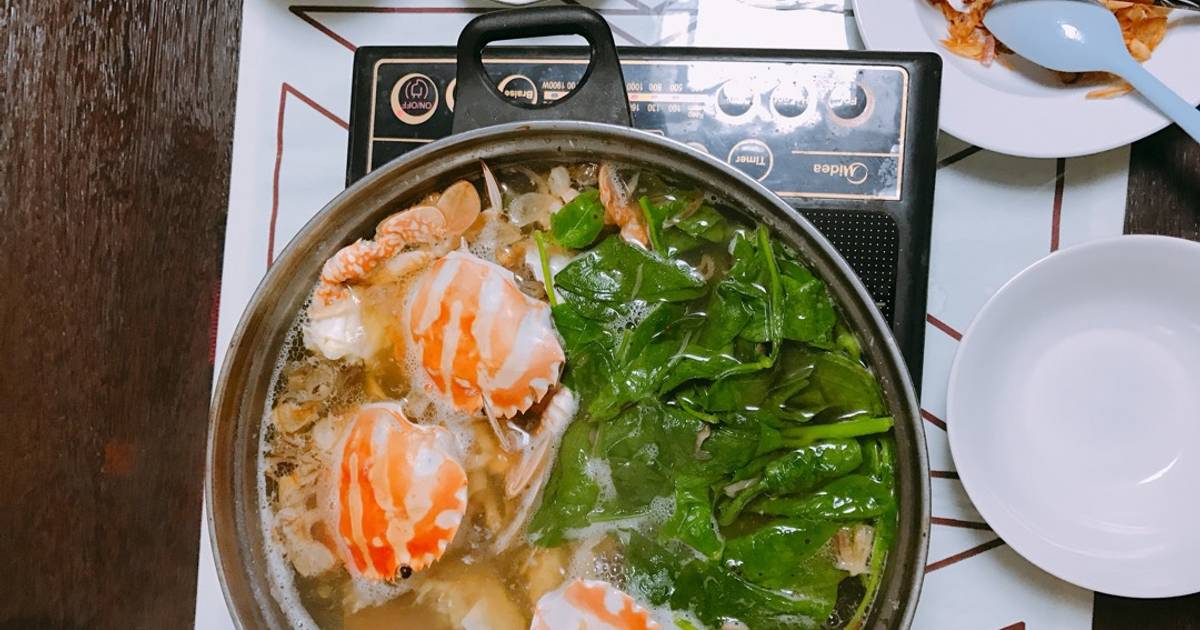 Lẩu ghẹ mồng tơi