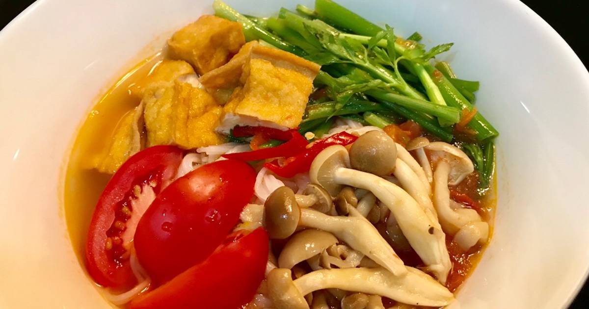 Bún nấm rau cần nước