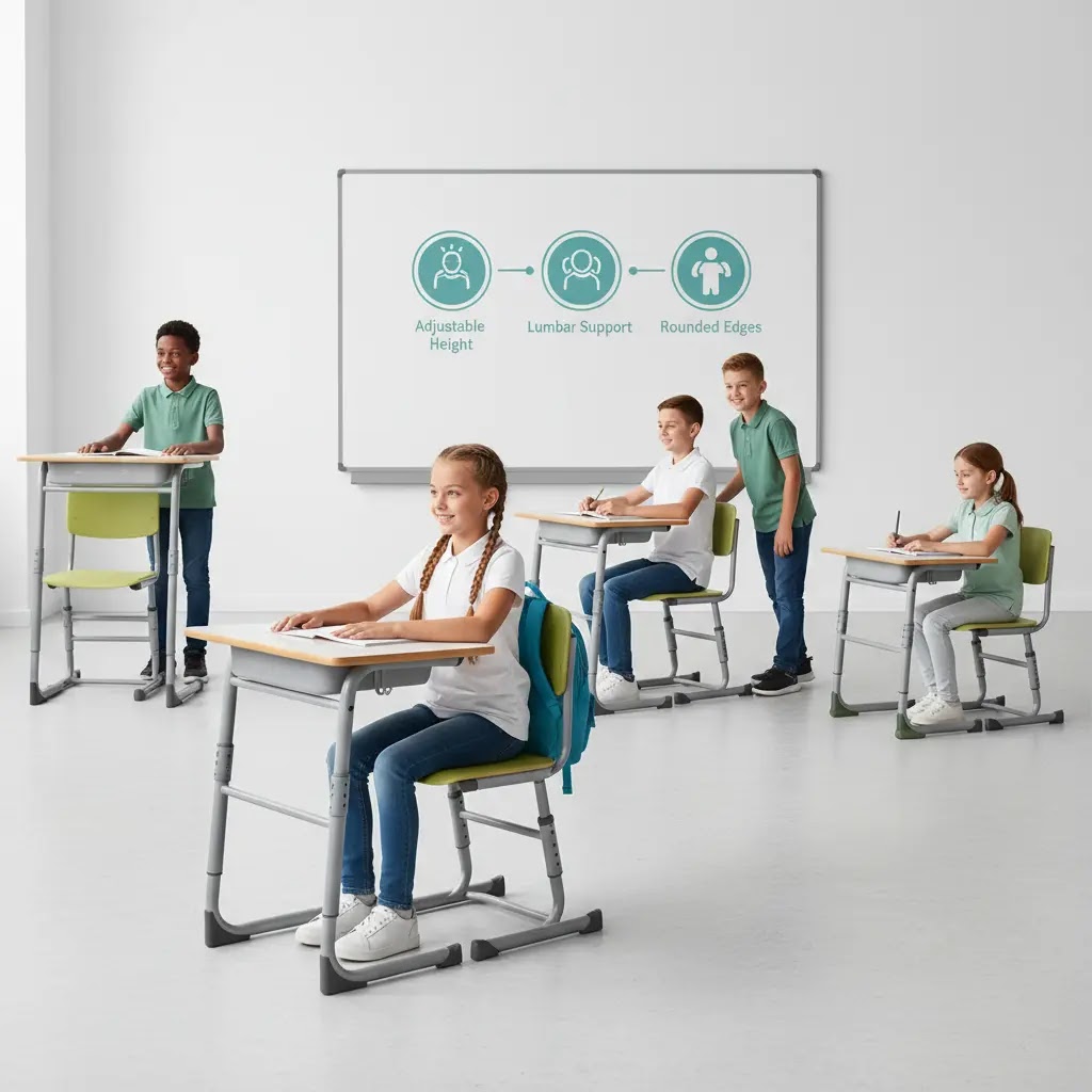 Tips memilih meja kursi sekolah rangka besi yang ergonomis untuk siswa